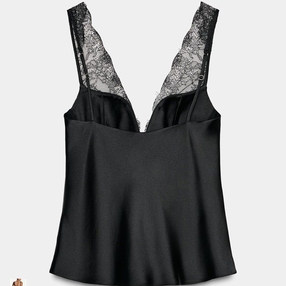 SATIN EFFECT LACE TOP - Picture 7 of 8